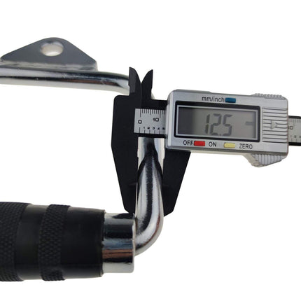 Solid D-Handle Cable Attachment for Home Gym & Cable Machine – Chrome-Finished Steel Bar with Anti-Slip Grip (Black) |.