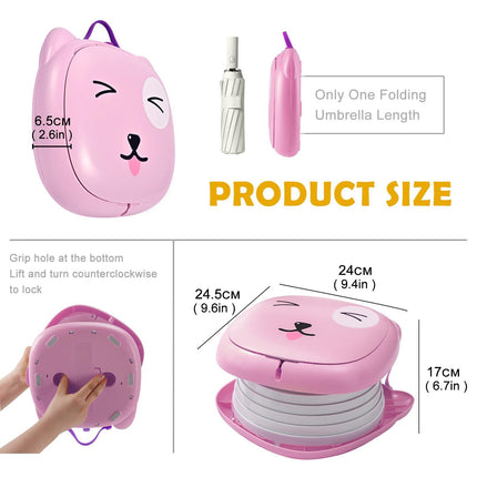 Portable Folding Potty for Toddlers – Compact Travel Toilet with Cat Design, Easy to Carry & Clean, Ideal for Home, Car, Camping, Outdoor Use (Pink).