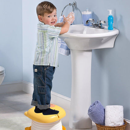 Portable Folding Potty for Toddlers – Compact Travel Toilet with Cat Design, Easy to Carry & Clean, Ideal for Home, Car, Camping, Outdoor Use (Yellow).