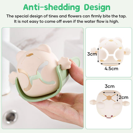 Cute Cartoon Faucet Extender for Kids – 14cm Water Flow Extension, Splash-Proof Hand Washing Aid for Toddlers, BPA-Free, Compatible with Most Kitchen and Bathroom Faucets (Yellow & Green).