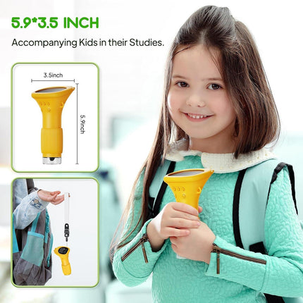 Student Digital Microscope for Kids – Portable 1000x Magnification Handheld Scope with 2 Inch HD Screen, LED Light & Photo Storage, Ideal for Science Class and Outdoor Exploration (Yellow).