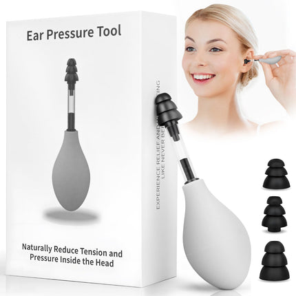 Ear Pressure Relief Tool – Natural Headache & Tinnitus Relief Device, Instant Pain Reduction, Portable Ear Massage for Migraine, Insomnia, Dizziness Use(Grey).