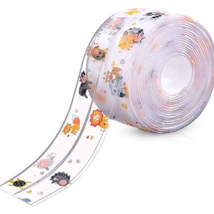 2-Pack Waterproof Self-Adhesive Sealant Tape – Transparent PVC Edge Strip for Kitchen, Bathroom, Sink, Toilet, and Wall Corners – Easy to Cut and Clean (Pattern1).
