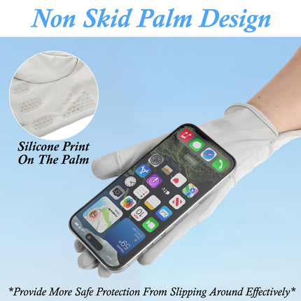 UV Protective Driving Gloves for Women – UPF 50+ Sunscreen Gloves with Touchscreen Function & Anti-Slip Palm, Long Cuff for Hiking, Cycling, Fishing, Golfing (Pink).