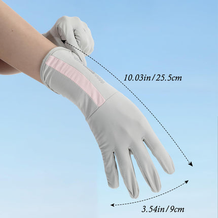 UV Protective Driving Gloves for Women – UPF 50+ Sunscreen Gloves with Touchscreen Function & Anti-Slip Palm, Long Cuff for Hiking, Cycling, Fishing, Golfing (Grey).
