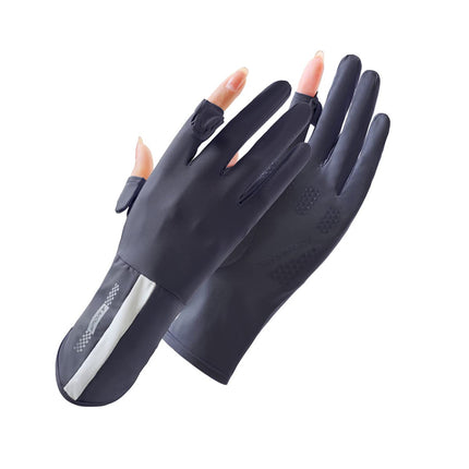 UV Protective Driving Gloves for Women – UPF 50+ Sunscreen Gloves with Touchscreen Function & Anti-Slip Palm, Long Cuff for Hiking, Cycling, Fishing, Golfing (Black).
