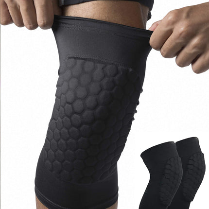 Honeycomb Knee Pads for Kids, Teens & Adults – Protective Compression Knee Guards for Basketball, Football, Cycling & Running(Black,XXL).