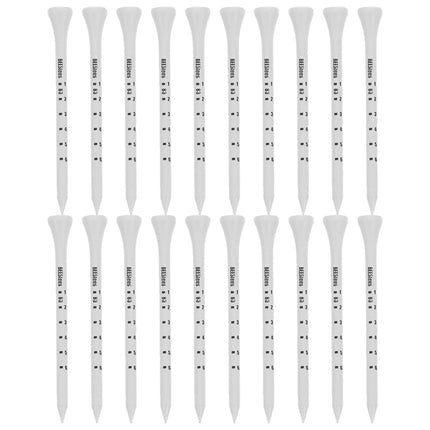Golf Tee Pack of 100 with Measurement Scale – White Plastic Tees for Driving Range, Practice & Tournament Use (White).
