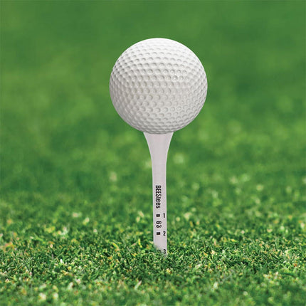 Golf Tee Pack of 100 with Measurement Scale – White Plastic Tees for Driving Range, Practice & Tournament Use (White).