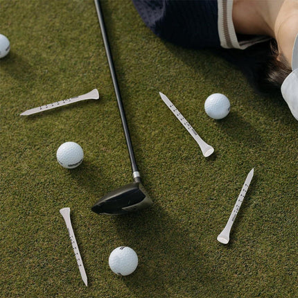 Golf Tee Pack of 100 with Measurement Scale – White Plastic Tees for Driving Range, Practice & Tournament Use (White).