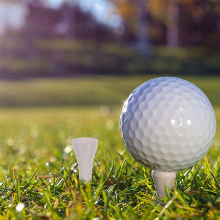 Golf Tee Pack of 100 with Measurement Scale – White Plastic Tees for Driving Range, Practice & Tournament Use (White).