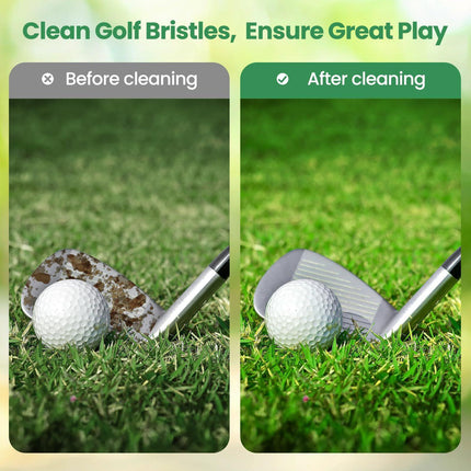 Golf Club Cleaning Brush Set with Retractable Zip Line – 3-Pack Dual-Sided Brush for Deep Groove Cleaning (Blue).