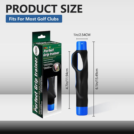 Golf Grip Trainer for Right-Handed Players – Correct Hand Position Tool with Non-Slip Rubber, Fits Most Clubs (Grey).