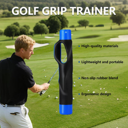 Golf Grip Trainer for Right-Handed Players – Correct Hand Position Tool with Non-Slip Rubber, Fits Most Clubs (Grey).
