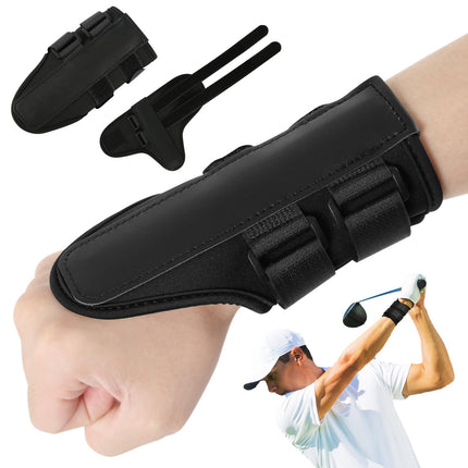 Golf Wrist Alignment Trainer for Home & Range Practice – 2-Pack Adjustable Swing Correction Brace for Beginners and Pros (Black).