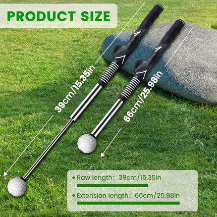 Retractable Golf Swing Trainer with Click Sound – Black Adjustable Tempo Training Aid for Home, Office & Driving Range Practice (Black).