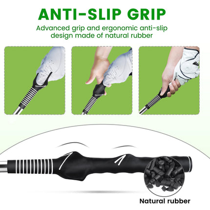 Retractable Golf Swing Trainer with Click Sound – Black Adjustable Tempo Training Aid for Home, Office & Driving Range Practice (Black).