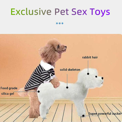 Pet Behavioral Support Doll – Realistic Canine Companion Toy for Stress Relief, Made of TPE Silicone & Soft Fur, Stable Suction Base, 1:1 Anatomical Design, for Small to Medium Dogs (White, Channel Height 18cm).