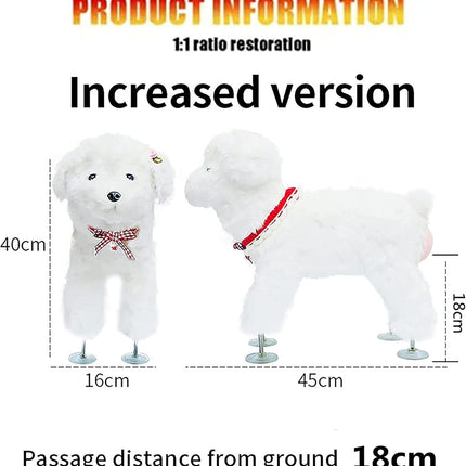 Pet Behavioral Support Doll – Realistic Canine Companion Toy for Stress Relief, Made of TPE Silicone & Soft Fur, Stable Suction Base, 1:1 Anatomical Design, for Small to Medium Dogs (White, Channel Height 18cm).