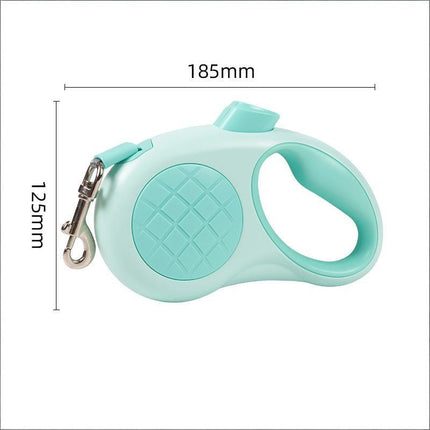 Retractable Dog Leash – 16.5 ft Automatic Walking Lead with One-Hand Brake Lock & Anti-Tangle Nylon Tape – Heavy-Duty 55 lb Capacity – Ideal for Small to Medium Dogs (Green).