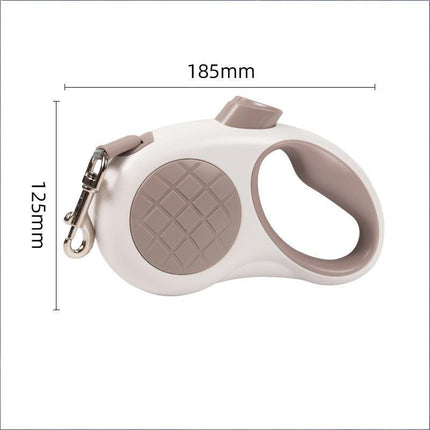 Retractable Dog Leash – 16.5 ft Automatic Walking Lead with One-Hand Brake Lock & Anti-Tangle Nylon Tape – Heavy-Duty 55 lb Capacity – Ideal for Small to Medium Dogs (Brown).