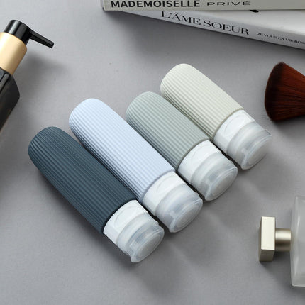 16-Piece Travel Bottle Set with Leak-Proof Silicone Squeeze Bottles – Reusable Toiletry Containers for Shampoo, Lotion, Makeup Remover (Grey)  | Other Colors Available in Store.