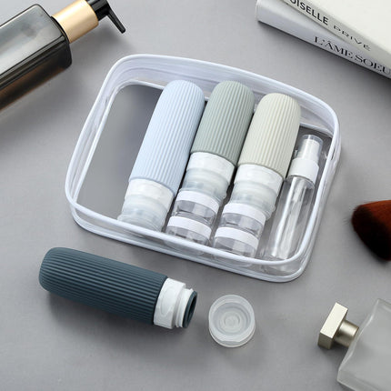 16-Piece Travel Bottle Set with Leak-Proof Silicone Squeeze Bottles – Reusable Toiletry Containers for Shampoo, Lotion, Makeup Remover (Grey)  | Other Colors Available in Store.