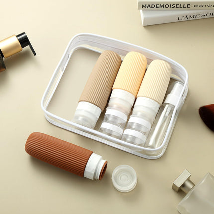 16-Piece Travel Bottle Set with Leak-Proof Silicone Squeeze Bottles – Reusable Toiletry Containers for Shampoo, Lotion, Makeup Remover (Cream)  | Other Colors Available in Store.