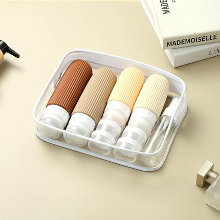 16-Piece Travel Bottle Set with Leak-Proof Silicone Squeeze Bottles – Reusable Toiletry Containers for Shampoo, Lotion, Makeup Remover (Cream)  | Other Colors Available in Store.