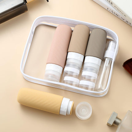 16-Piece Travel Bottle Set with Leak-Proof Silicone Squeeze Bottles – Reusable Toiletry Containers for Shampoo, Lotion, Makeup Remover (Apricot)  | Other Colors Available in Store.