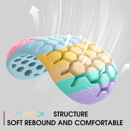 Ergonomic Silicone Wrist Rest Set – Keyboard & Mouse Support Pad with Honeycomb Design for Office, Gaming, and Home Use (Rainbow).
