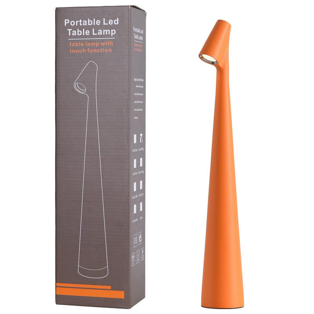 Portable LED Table Lamp 13.5" H – Touch Control, 3 Brightness Levels, Rechargeable Desk Light for Bedroom, Outdoor, Gift (Orange) | Other Colors Available in Store.