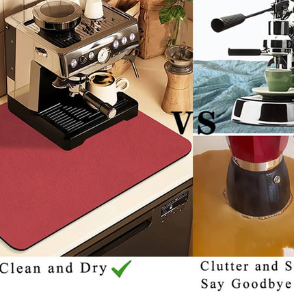 Kitchen Counter Mat for Coffee Maker – Absorbent & Quick-Dry Bar Pad with Non-Slip Backing, Protective Surface for Espresso Machine, Dish Drying Mat (Red,60*90cm).