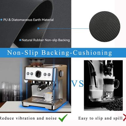 Kitchen Counter Mat for Coffee Maker – Absorbent & Quick-Dry Bar Pad with Non-Slip Backing, Protective Surface for Espresso Machine, Dish Drying Mat (Grey,40*60cm).
