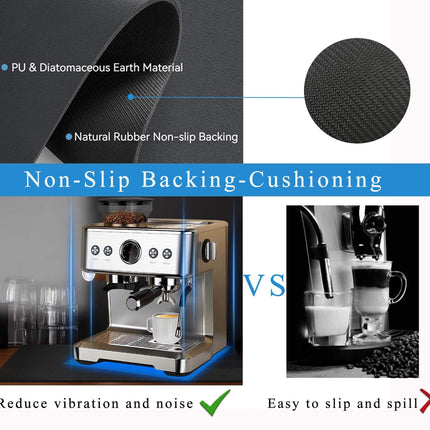 Kitchen Counter Mat for Coffee Maker – Absorbent & Quick-Dry Bar Pad with Non-Slip Backing, Protective Surface for Espresso Machine, Dish Drying Mat (Black,30*40cm).