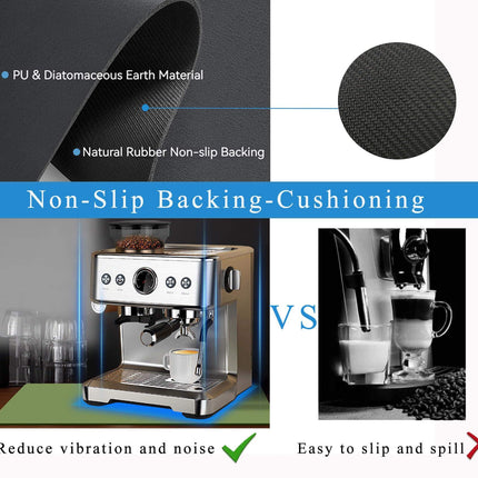Kitchen Counter Mat for Coffee Maker – Absorbent & Quick-Dry Bar Pad with Non-Slip Backing, Protective Surface for Espresso Machine, Dish Drying Mat (Green,50*60cm).