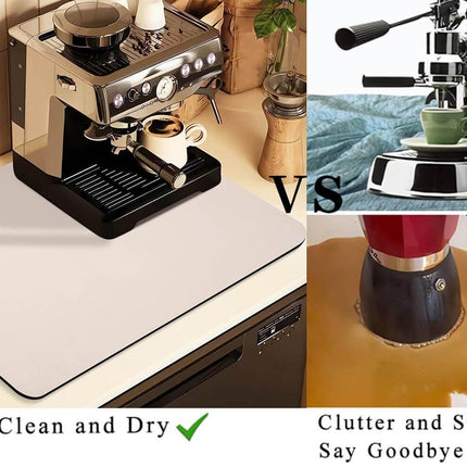 Kitchen Counter Mat for Coffee Maker – Absorbent & Quick-Dry Bar Pad with Non-Slip Backing, Protective Surface for Espresso Machine, Dish Drying Mat (Beige,50*60cm).