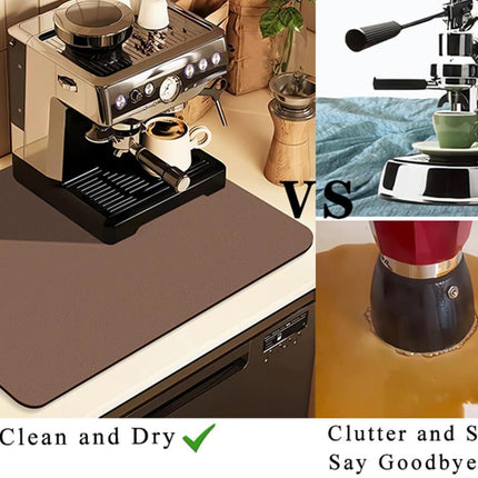 Kitchen Counter Mat for Coffee Maker – Absorbent & Quick-Dry Bar Pad with Non-Slip Backing, Protective Surface for Espresso Machine, Dish Drying Mat (Brown,40*60cm).
