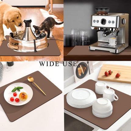 Kitchen Counter Mat for Coffee Maker – Absorbent & Quick-Dry Bar Pad with Non-Slip Backing, Protective Surface for Espresso Machine, Dish Drying Mat (Brown,60*90cm).