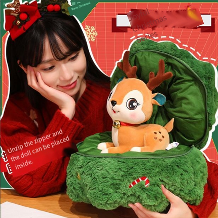 Christmas 4-in-1 Plush Set (Tree + Santa + Reindeer): Perfect Birthday/Christmas/Party Gift for Boys, Girls & Adults.
