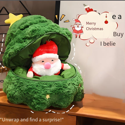 Christmas 4-in-1 Plush Set (Tree + Santa + Reindeer): Perfect Birthday/Christmas/Party Gift for Boys, Girls & Adults.