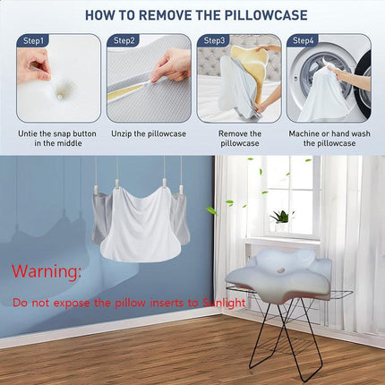 High-Performance Butterfly Memory Foam Pillow – 15° Cervical Support, Cooling Gel Cover, Ergonomic Contour Design for Neck Pain Relief & Deep Sleep – Ideal for Side & Back Sleepers (White & Gray).