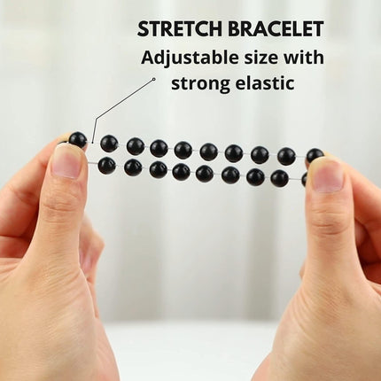 10mm Natural Black Obsidian Beaded Bracelet for Men and Women – Stretchable Healing Crystal Jewelry with Elastic Band, Protective Energy Stone Gift for Birthday, Valentine’s Day, Meditation (Black).