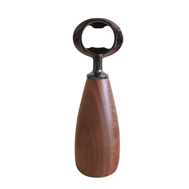 Handcrafted Wooden Bottle Opener – Walnut & Stainless Steel Beer Opener with Ergonomic Handle | Premium Bar Tool for Home, Kitchen & Gifts.