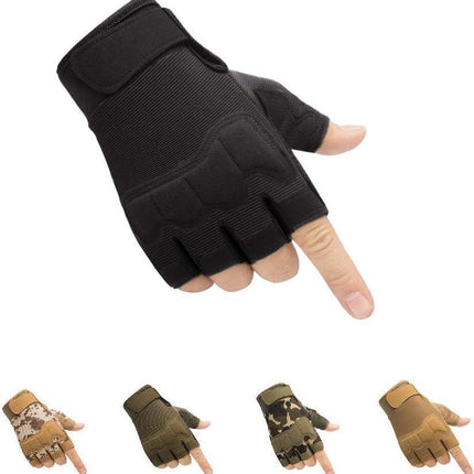 Tactical Fingerless Gloves with Knuckle Protection – Breathable Outdoor Gloves for Shooting, Hunting, Cycling, and Training (Black,M).