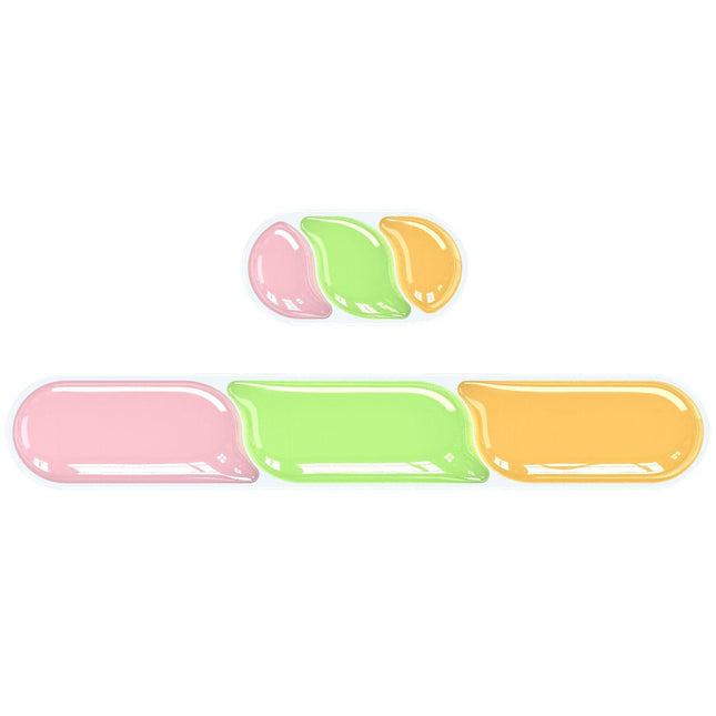 Ergonomic Gel Wrist Rest Set – Keyboard and Mouse Support Pad with Soft Cushioning for Office, Work, Gaming, and Study – Anti-Slip Base, Comfortable Design (Pink-Green-Orange).