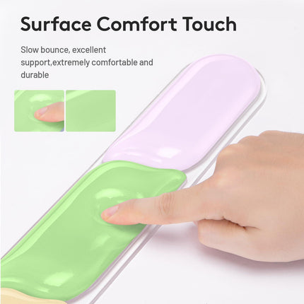 Ergonomic Gel Wrist Rest Set – Keyboard and Mouse Support Pad with Soft Cushioning for Office, Work, Gaming, and Study – Anti-Slip Base, Comfortable Design (Pink-Green-Orange).