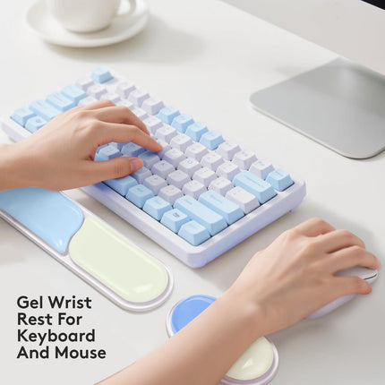Ergonomic Gel Wrist Rest Set – Keyboard and Mouse Support Pad with Soft Cushioning for Office, Work, Gaming, and Study – Anti-Slip Base, Comfortable Design (Blue).