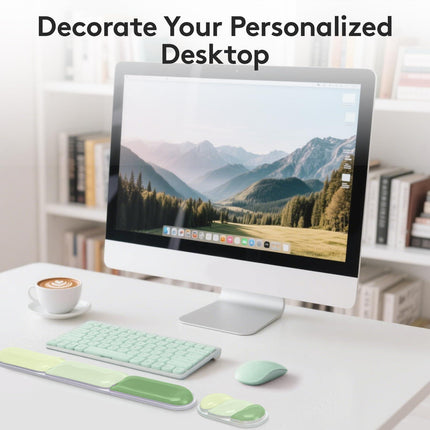 Ergonomic Gel Wrist Rest Set – Keyboard and Mouse Support Pad with Soft Cushioning for Office, Work, Gaming, and Study – Anti-Slip Base, Comfortable Design (Green).