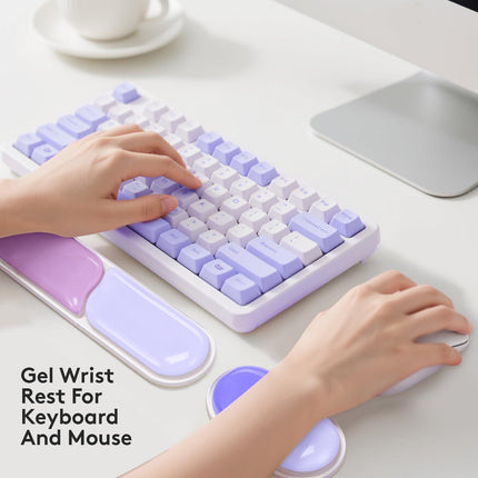 Ergonomic Gel Wrist Rest Set – Keyboard and Mouse Support Pad with Soft Cushioning for Office, Work, Gaming, and Study – Anti-Slip Base, Comfortable Design (Purple).